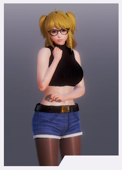 《AI少女》金色長發(fā)露臍熱褲性感美少女MOD