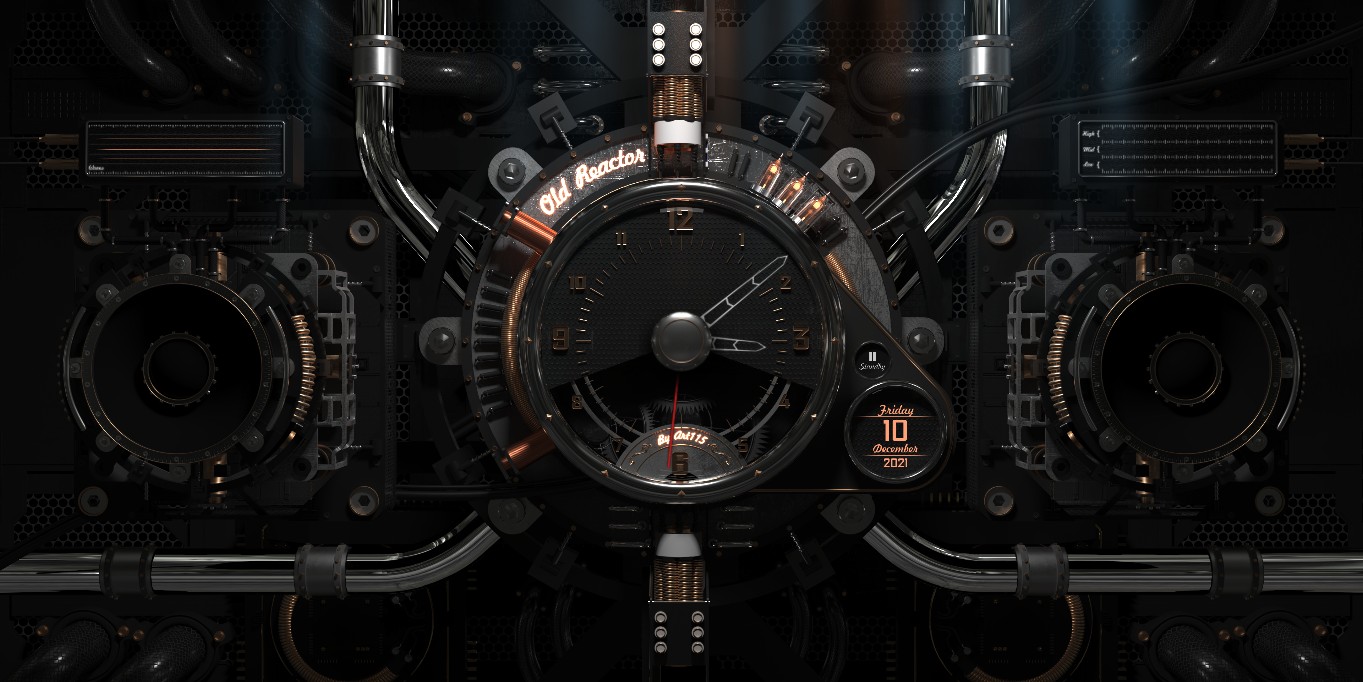 《Wallpaper Engine》機械反應堆時鐘動態壁紙