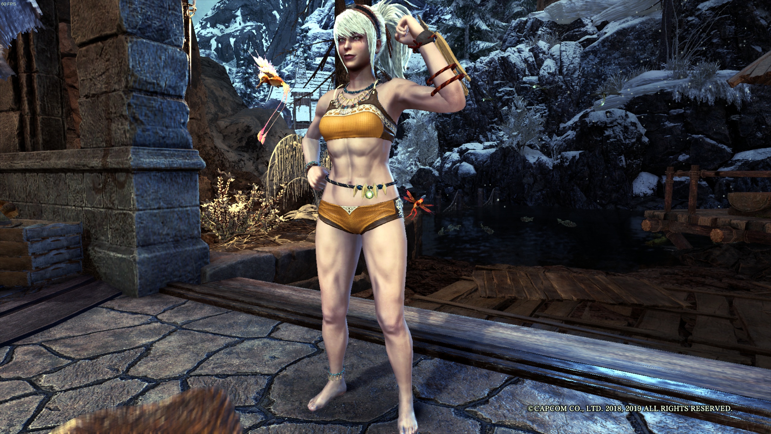 《怪物獵人：世界》腹肌女獵人MOD