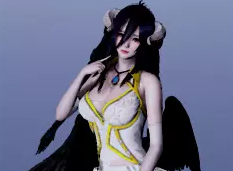 《AI少女》黑發(fā)白裙不死者之王魅魔雅兒貝德MOD