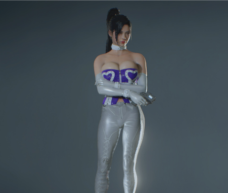 《生化危機2：重制版》克萊爾艾達性感高馬尾低胸皮衣MOD