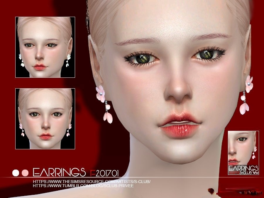 《模擬人生4》可愛的櫻花耳環MOD