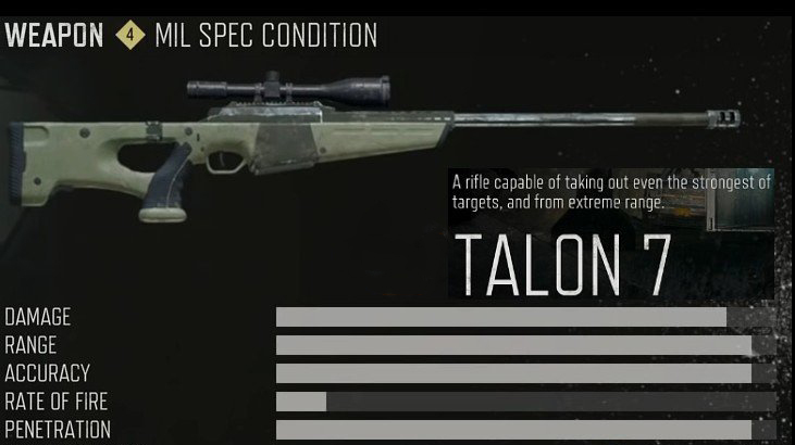 《往日不再》Talon 7狙擊步槍射速提高M(jìn)OD