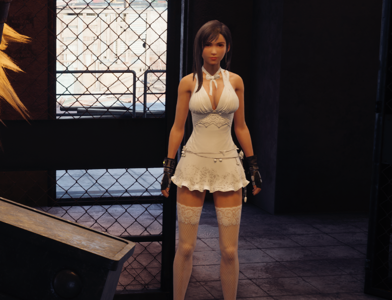 《最終幻想7：重制版》蒂法純白色連衣裙絲襪MOD