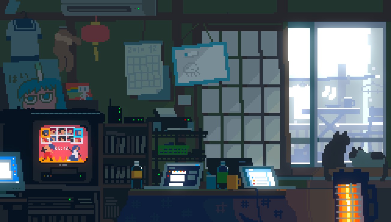 《Wallpaper Engine》電視游戲與老式房間像素風動態壁紙