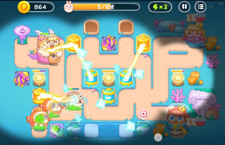 《保衛(wèi)蘿卜4》海的閨女第72關(guān)滿星攻略