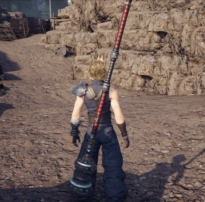 《最終幻想7：重制版》物理長棍替換克勞德破壞大劍MOD