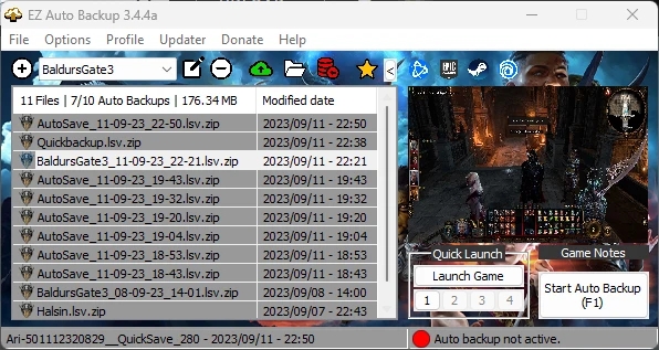 《博德之門3》EZ自動備份MOD