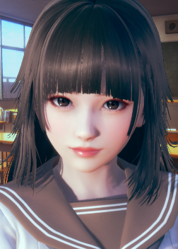 《AI少女》黑色披肩發(fā)白色水手服女高中生MOD