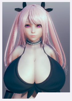 《AI少女》性感粉毛金發雙馬尾黑色泳裝MOD