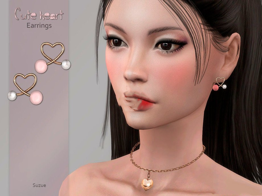 《模擬人生4》可愛愛心圓珠耳環MOD