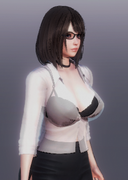 《AI少女》黑色短發透明襯衫眼鏡御姐MOD