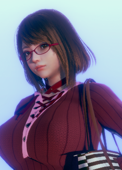 《AI少女》褐色短發(fā)紅色毛衣眼鏡御姐MOD