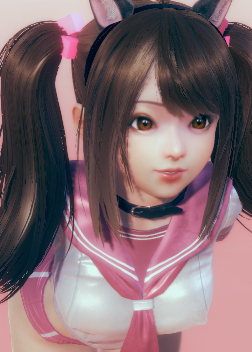 《AI少女》黑色雙馬尾粉白清涼水手服美少女MOD