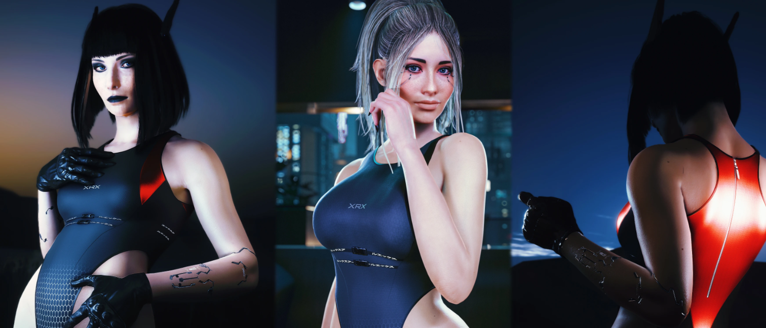 《賽博朋克2077》HystEBB性感連體泳裝MOD[支持v2.01]