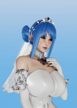 《AI少女》藍發白衣成熟婚紗御姐MOD