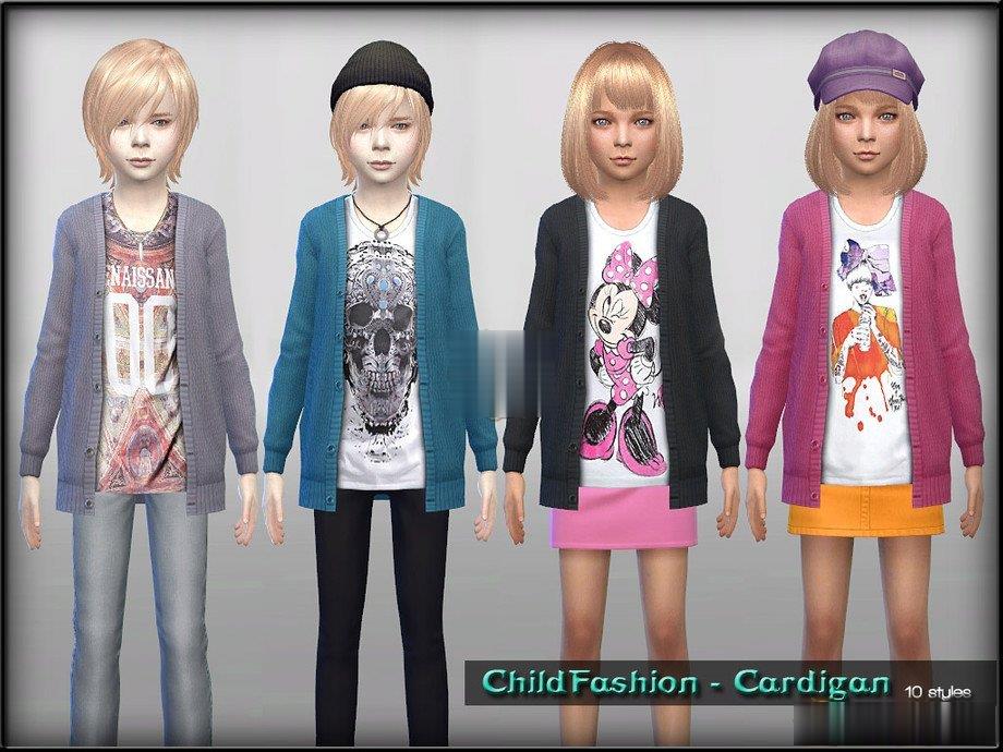 《模擬人生4》兒童開衫搭配t恤MOD