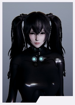 《AI少女》黑色皮衣雙馬尾胸偉美少女MOD