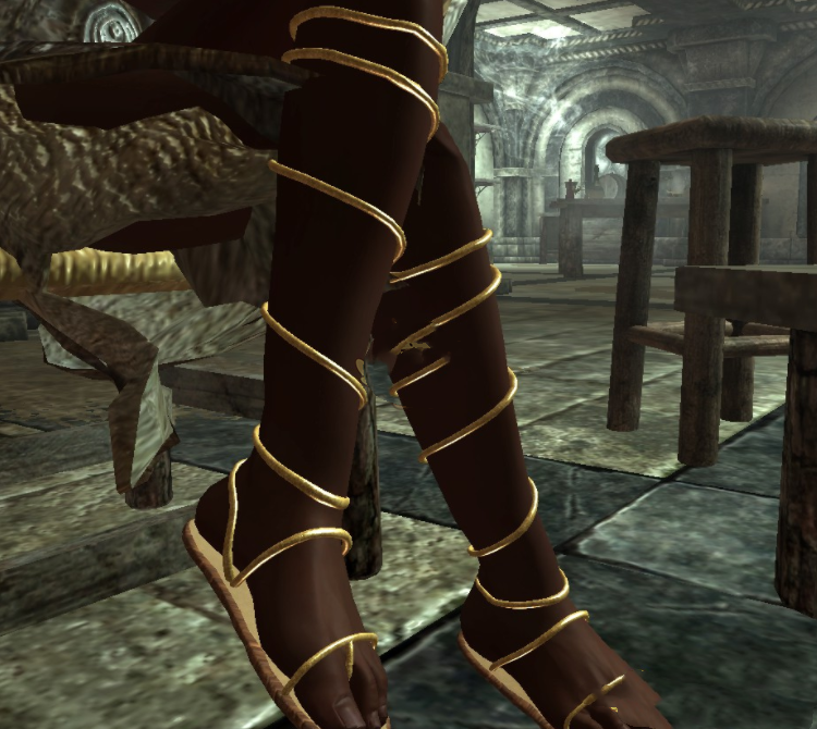 《上古卷軸5：天際》金色閃亮涼鞋MOD
