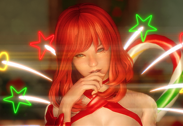 《上古卷軸5：天際重制版》圣誕節絲帶禮物裝女隨從MOD