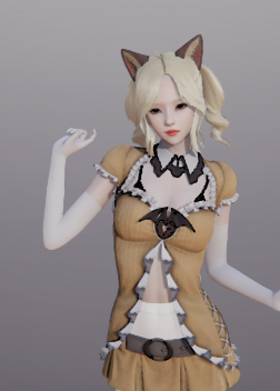《AI少女》金色雙馬尾橙色洛麗塔短裙美少女MOD