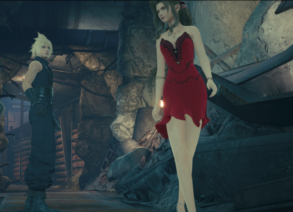 《最終幻想7：重制版》愛麗絲性感紅色禮服短裙MOD