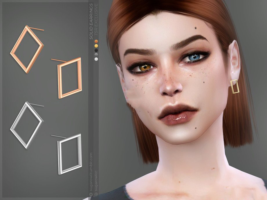 《模擬人生4》空心四邊形耳環MOD