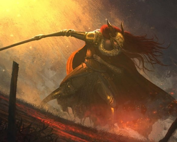 《艾爾登法環》女武神戰斗場景精美插畫壁紙