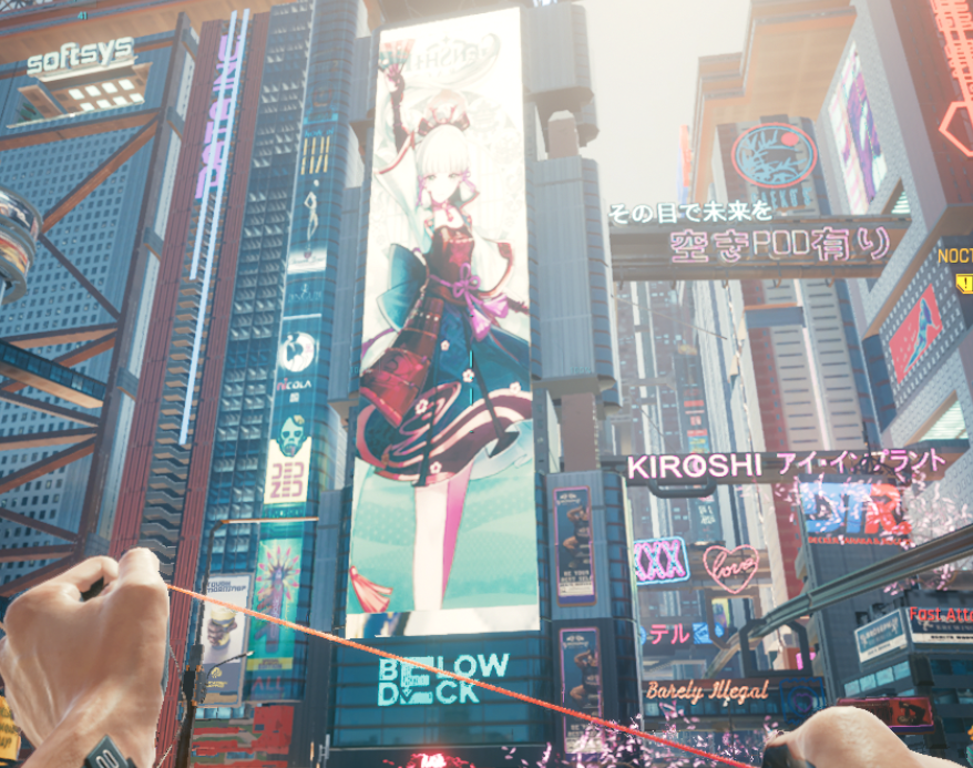 《賽博朋克2077》神里綾華廣告牌MOD