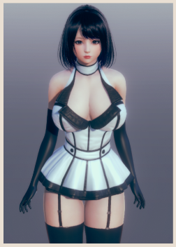 《AI少女》性感白色連衣裙短發美少女MOD