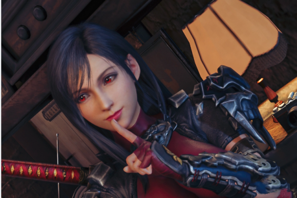 《最終幻想7：重制版》蒂法素顏cos女忍多喜全裝備緊身衣MOD
