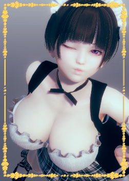 《AI少女》黑色短發誘人身材低領女仆裝小姐姐MOD