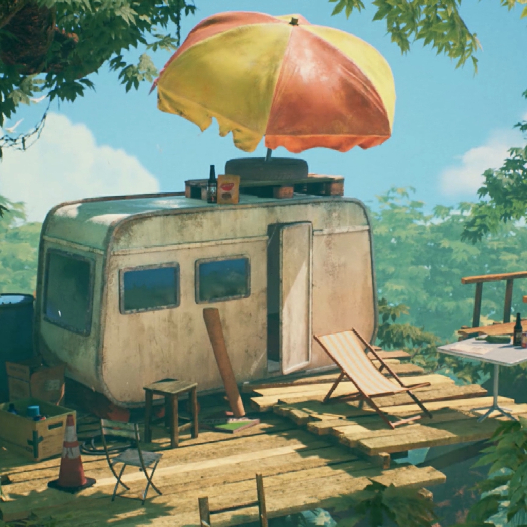 《Wallpaper Engine》林中小房車繪圖動態壁紙