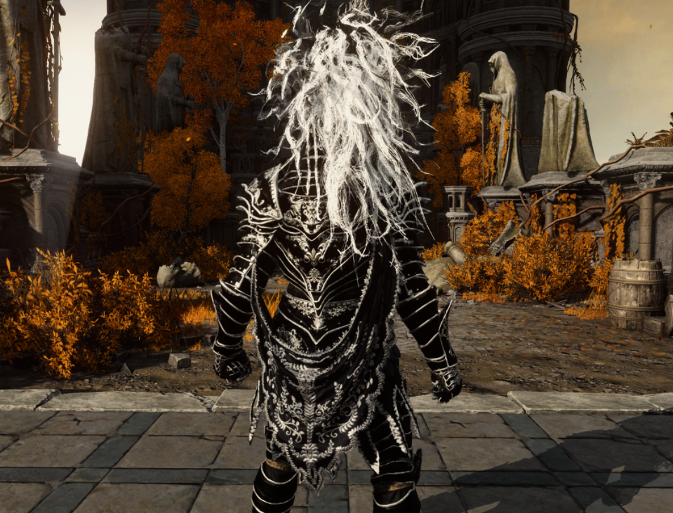 《艾爾登法環》瑪利喀斯套裝黑甲銀邊紋理MOD