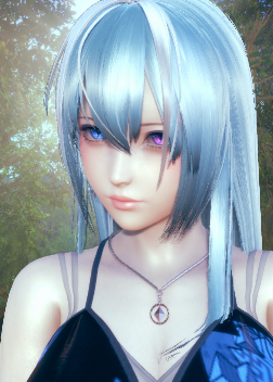 《AI少女》藍紫異色瞳黑色吊帶裙美少女MOD
