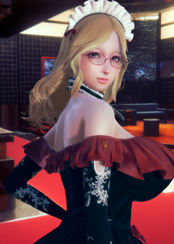 《AI少女》金色卷發(fā)優(yōu)雅黑色禮服眼鏡御姐MOD