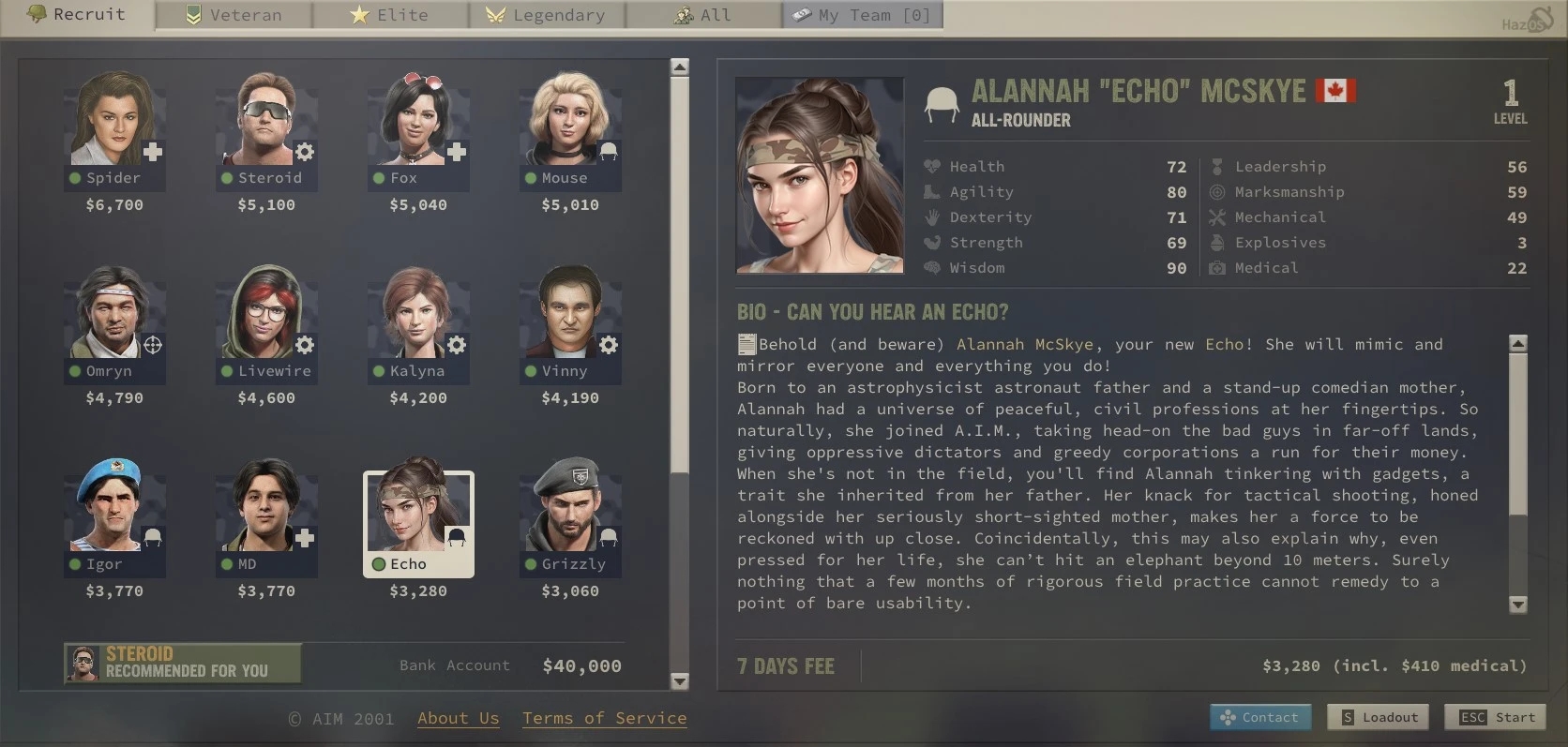 《鐵血聯盟3》雇傭兵阿蘭娜·艾可·麥斯凱MOD