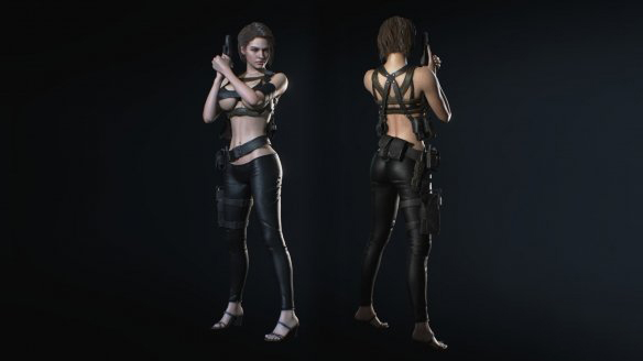 《生化危機3：重制版》吉爾性感黑色運動背心MOD