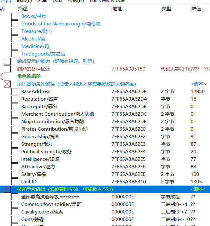 《太閣立志傳5DX》多項(xiàng)CE修改器