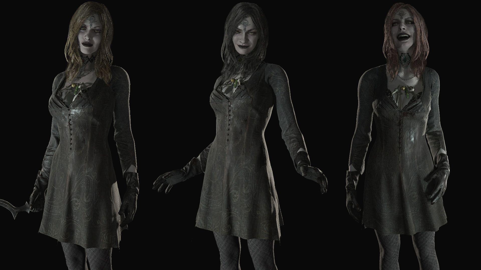 《生化危機8》吸血鬼女兒連衣短裙黑絲禮服MOD