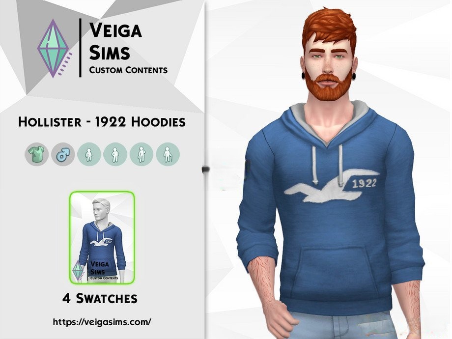 《模擬人生4》Hollister男士連帽衣MOD