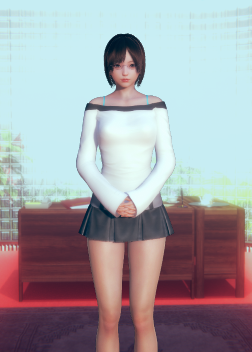 《AI少女》白色露肩休閑裝性感短裙小姐姐MOD
