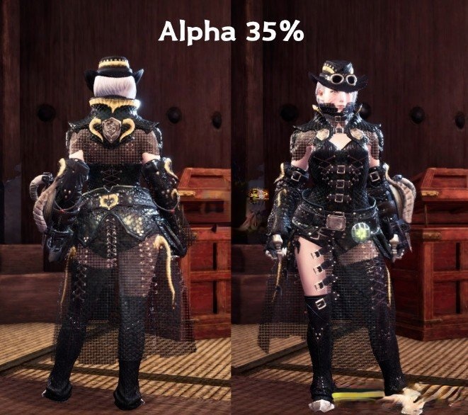 《怪物獵人：世界》半透明薄紗兇顎龍套裝MOD