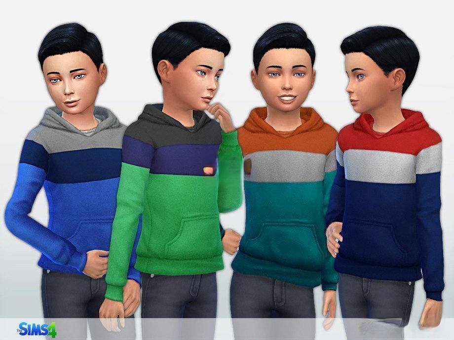 《模擬人生4》男孩三色衛衣MOD