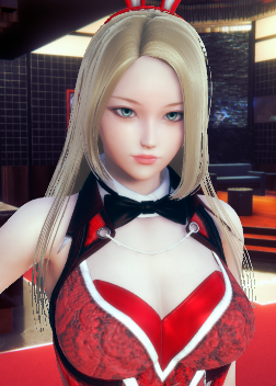 《AI少女》金色長發(fā)藍(lán)色瞳孔性感紅衣御姐MOD