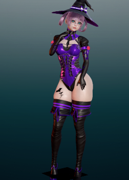 《AI少女》性感肉腿紫色緊身衣小姐姐MOD