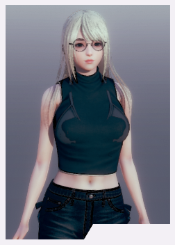 《AI少女》銀色長發黑色露臍裝眼鏡御姐MOD