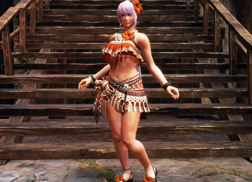 《怪物獵人崛起：曙光》性感陽光披風替換皮環套裝MOD