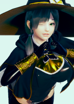 《AI少女》黑色雙馬尾黑色巫師帽美麗魔女MOD