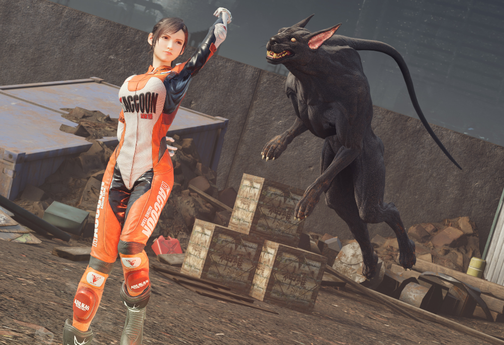 《最終幻想7：重制版》蒂法cos生化危機2克萊爾MOD